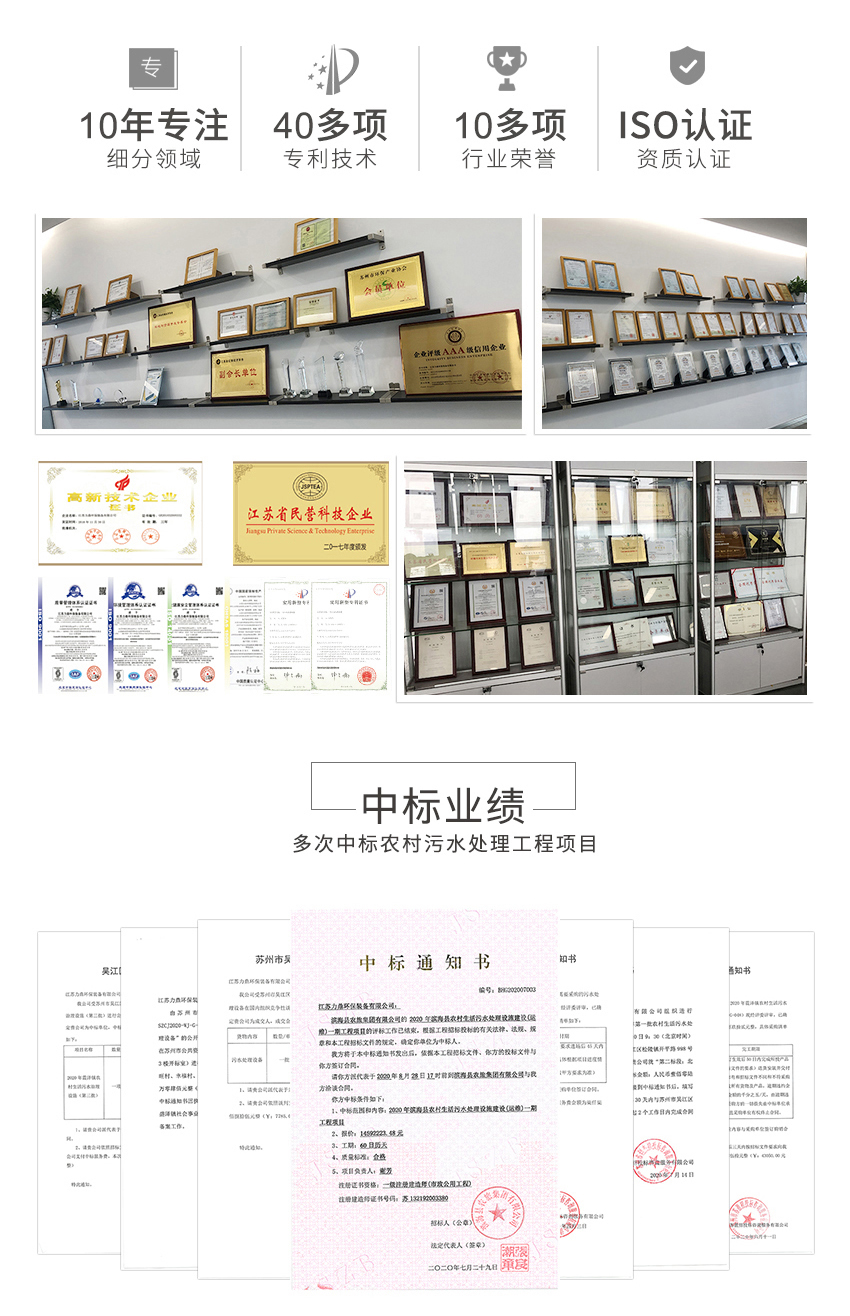 小鎮(zhèn)污水處理設(shè)備廠(chǎng)家榮譽(yù)資質(zhì)